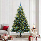 Artificial Christmas tree with hinge 300 LEDs Green 210 cm PVC and PE