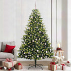Artificial Christmas tree with hinge 300 LEDs Green 240 cm PVC and PE