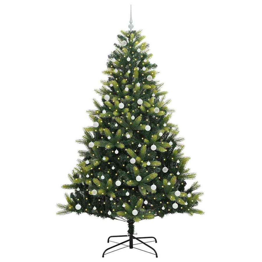 Artificial Hinged Kerstboom 300 LEDs Groen 240 cm PVC en PE