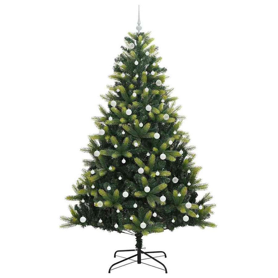 Artificial Hinged Kerstboom 300 LEDs Groen 240 cm PVC en PE