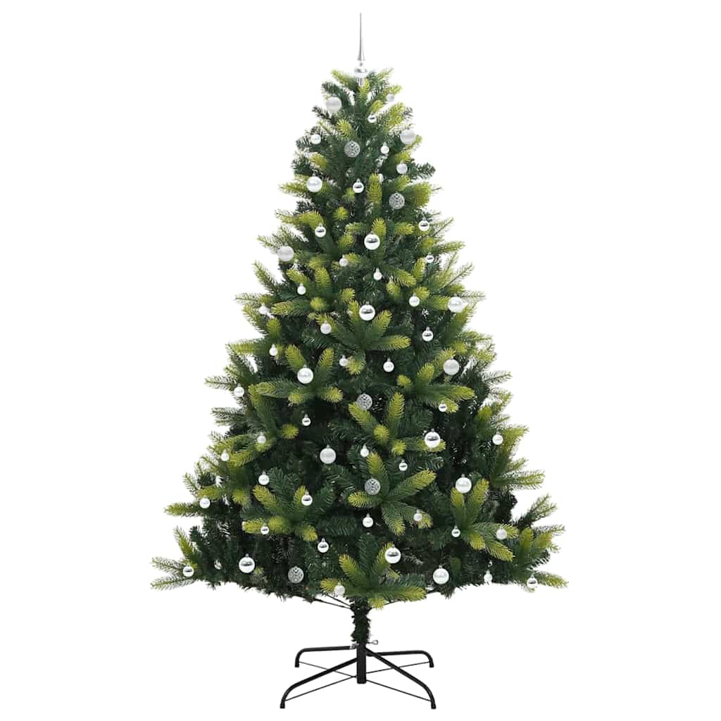 Kunstkerstboom met scharnier 300 LEDs Groen 240 cm PVC en PE
