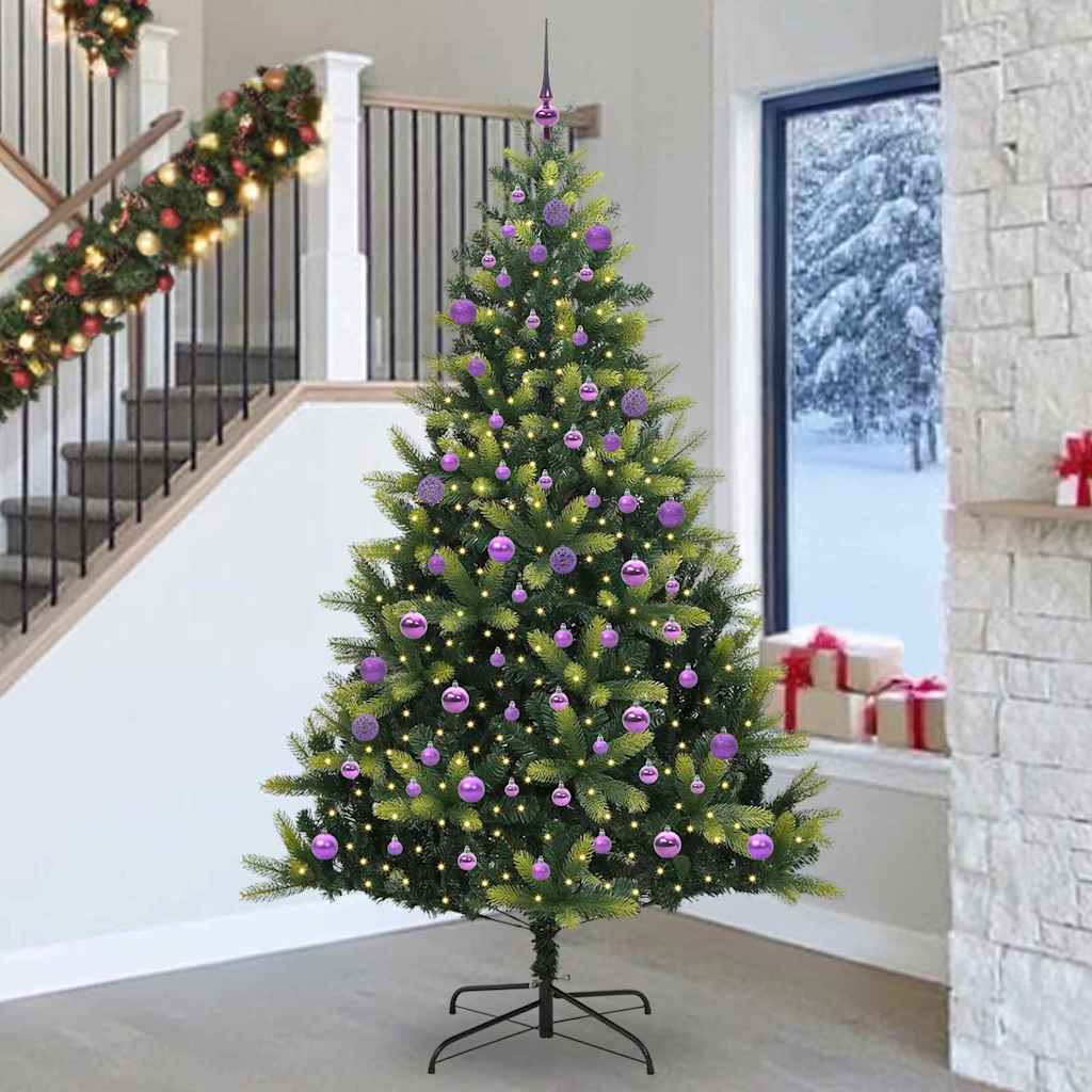 Kunst Kerstboom met Scharnier 300 LEDs Groen 240 cm PVC en PE