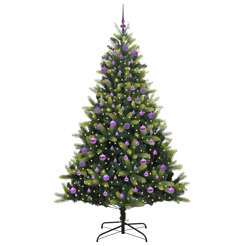 Kunst Kerstboom met Scharnier 300 LEDs Groen 240 cm PVC en PE