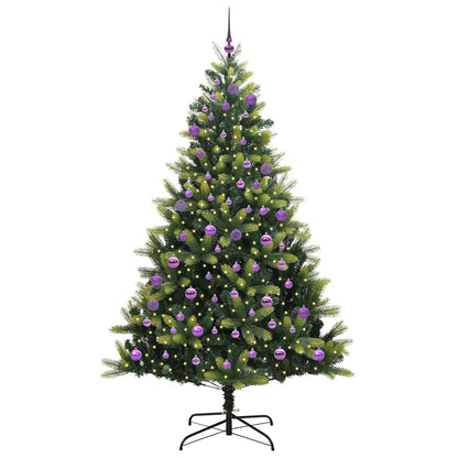Kunst Kerstboom met Scharnier 300 LEDs Groen 240 cm PVC en PE