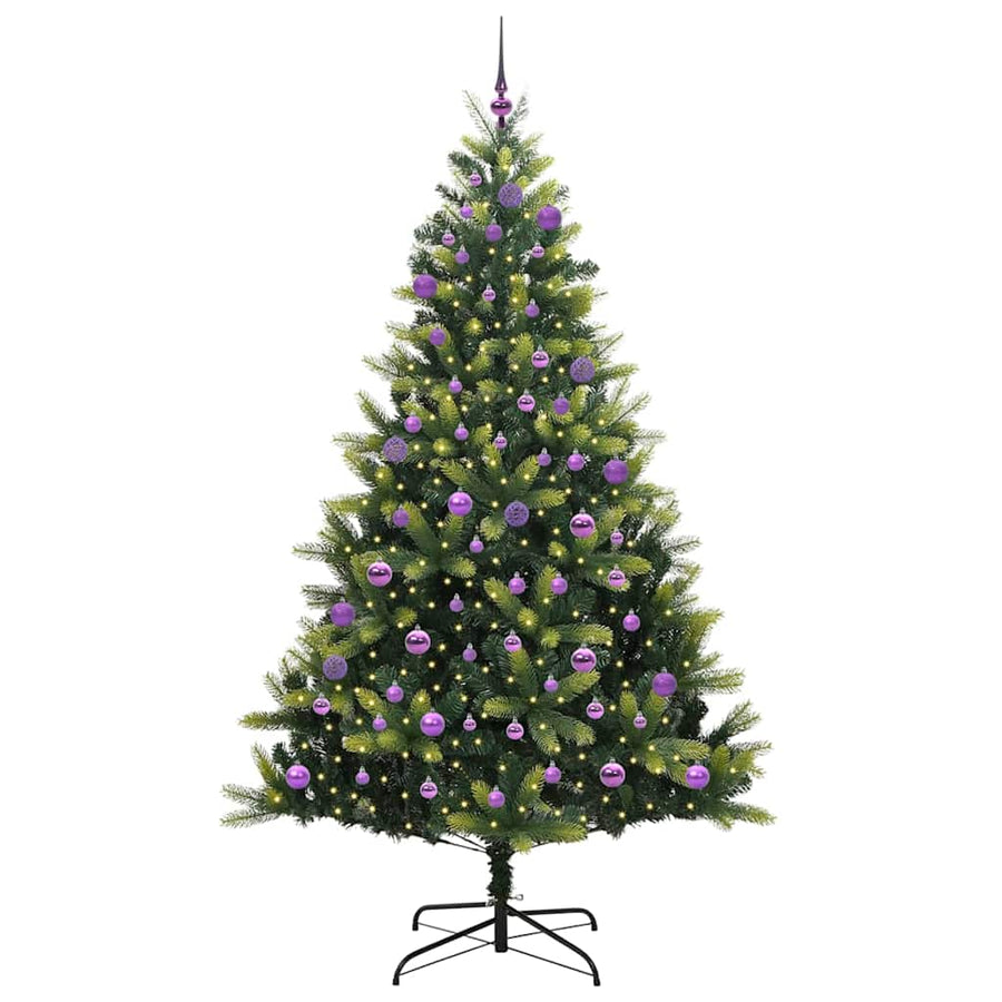 Kunst Kerstboom met Scharnier 300 LEDs Groen 240 cm PVC en PE