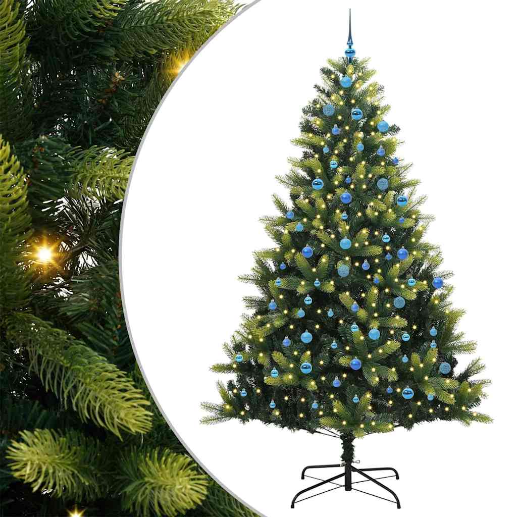 Kunstmatige Gehingde Kerstboom 300 LEDs Groen 240 cm PVC en PE