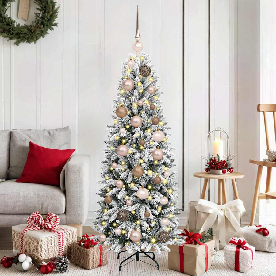 Kunstkerstboom Wit 120 cm PVC en Plastic en Staal en PE