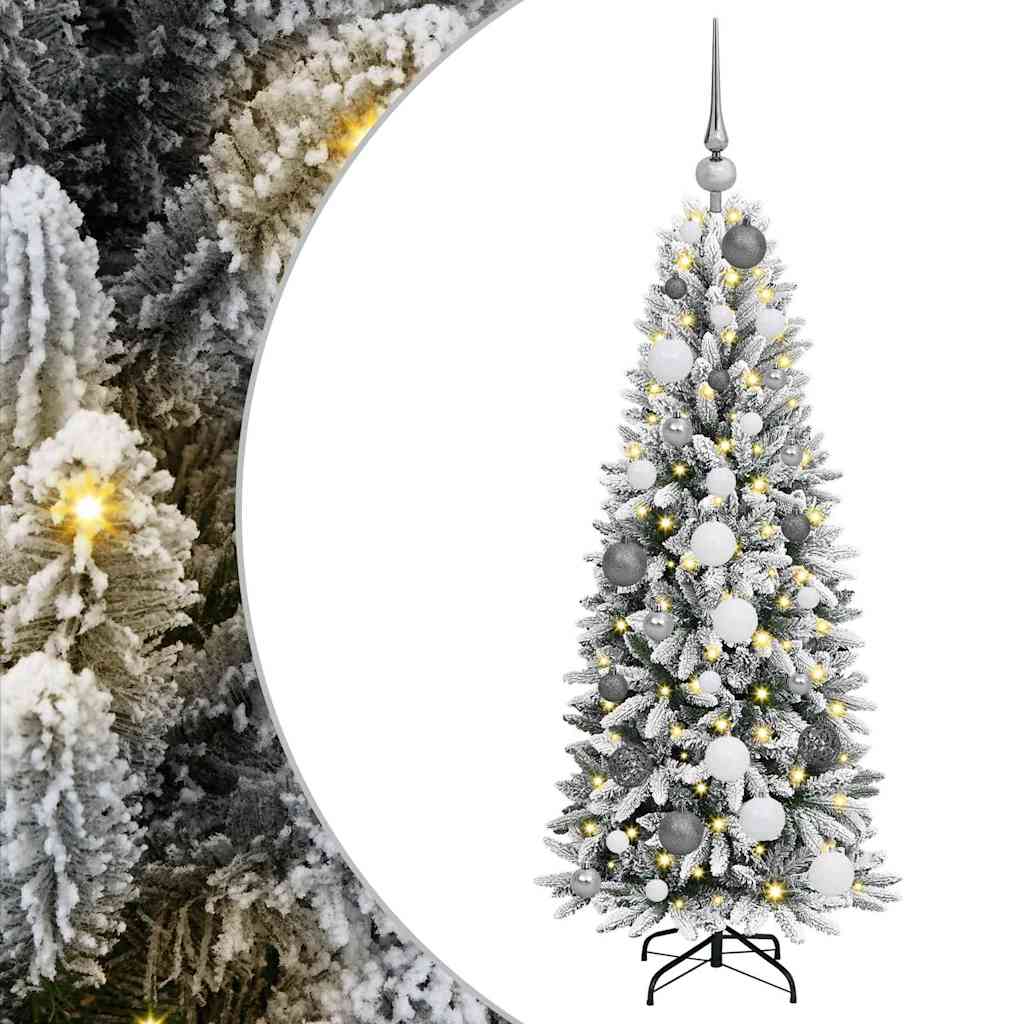 Kunstkerstboom met decoratieve touwlichten Wit 120 cm Kunststof