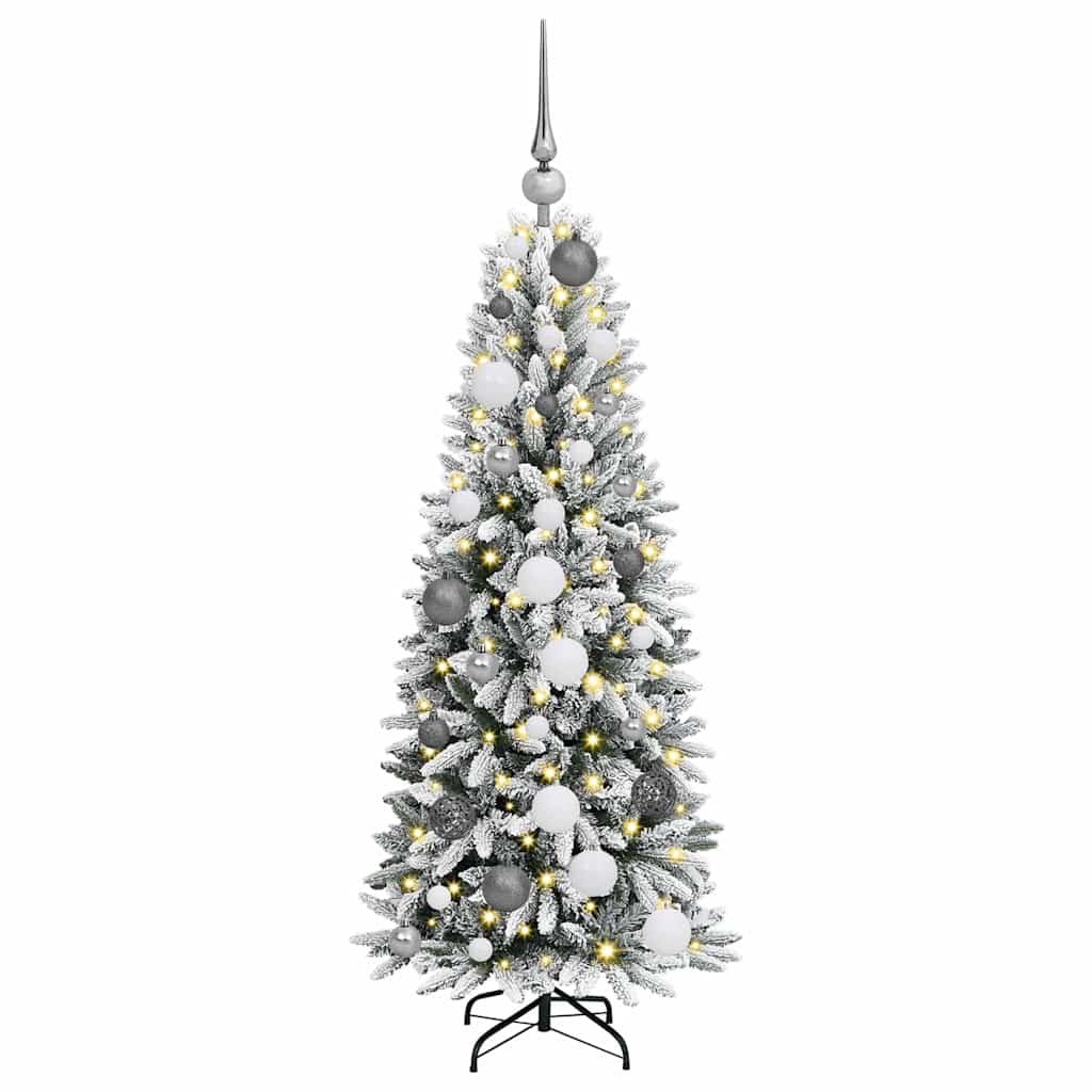 Kunstkerstboom met decoratieve touwlichten Wit 120 cm Kunststof