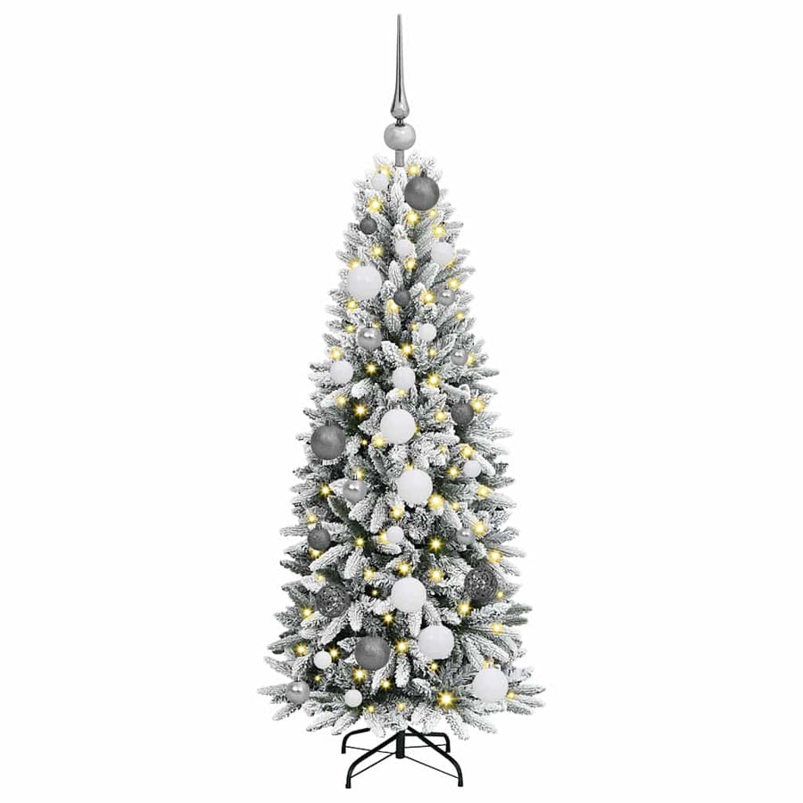 Kunstkerstboom Wit 120 cm PVC en Plastic en Staal en PE