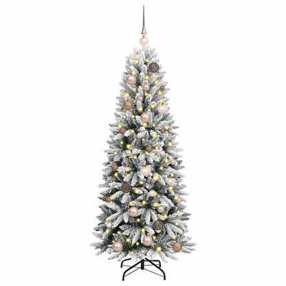 Kunstkerstboom met LED -striplichten Wit 150cm PVC