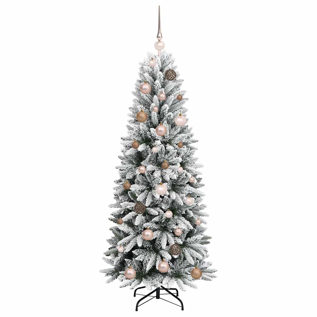 Kunstkerstboom met LED -striplichten Wit 150cm PVC