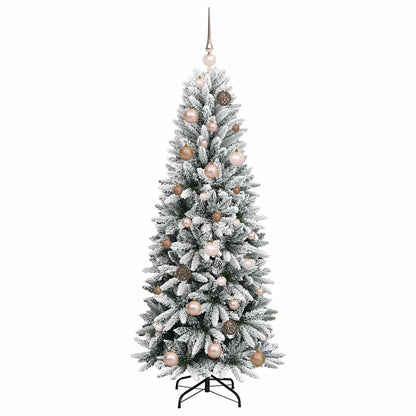 Kunstkerstboom met LED -striplichten Wit 150cm PVC