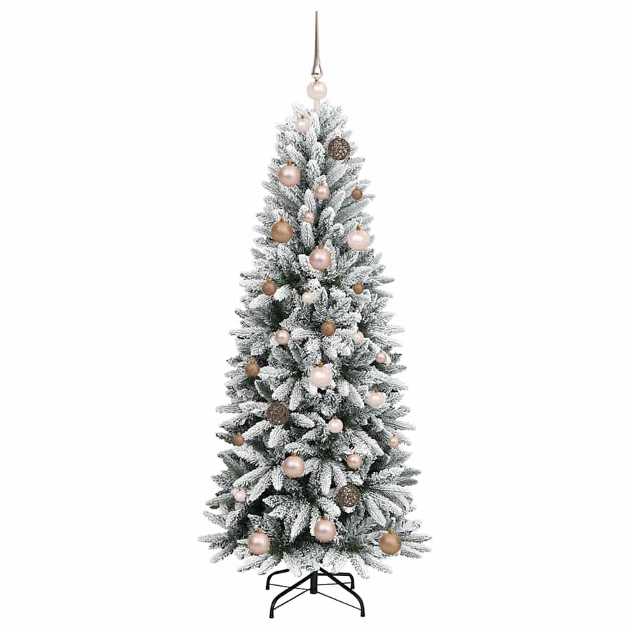 Kunstkerstboom met LED -striplichten Wit 150cm PVC