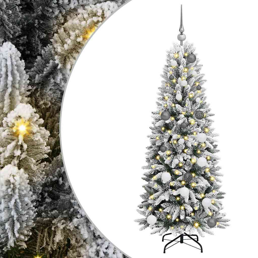 Kunstkerstboom Wit 150 cm PVC en Plastic en Staal en PE