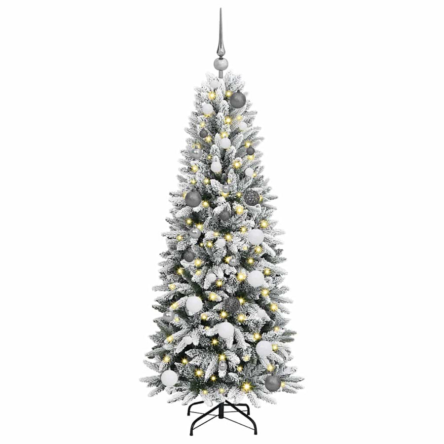 Kunstkerstboom Wit 150 cm PVC en Plastic en Staal en PE