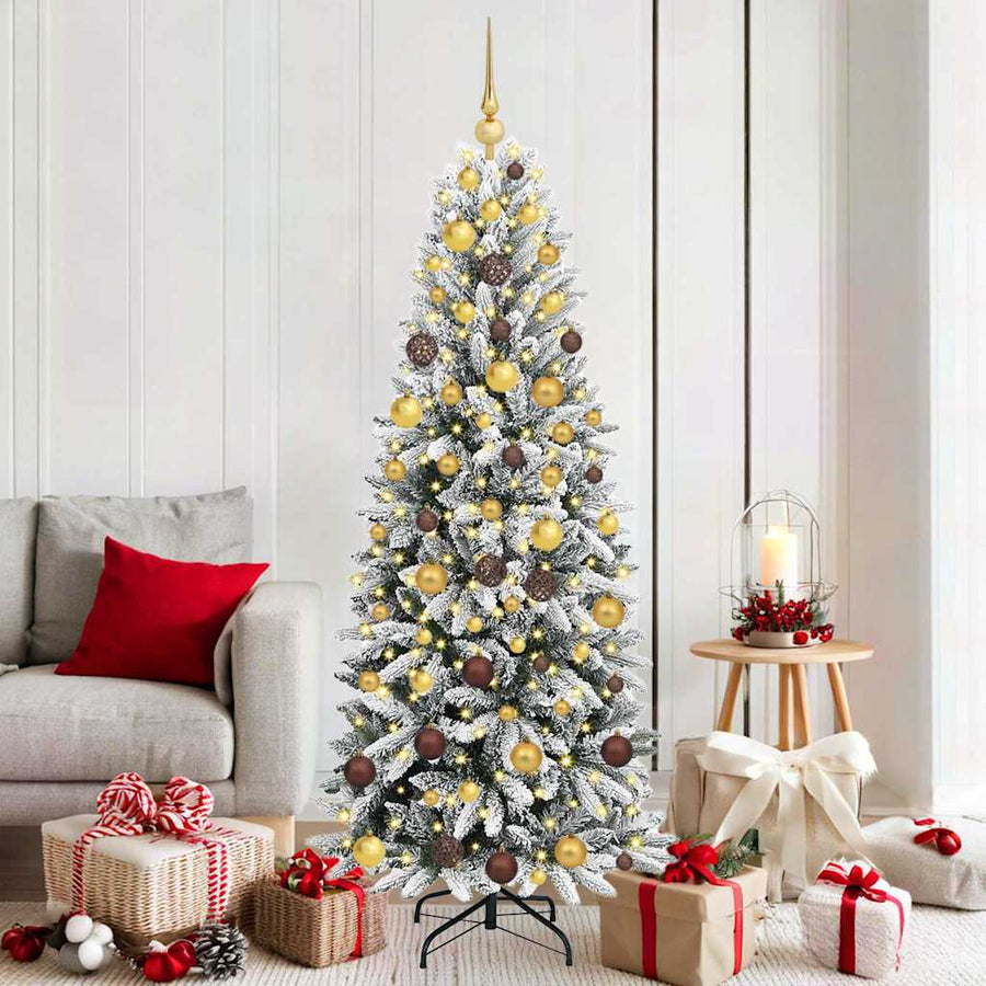 Kunstkerstboom Wit 180 cm PVC en Plastic en Staal en PE