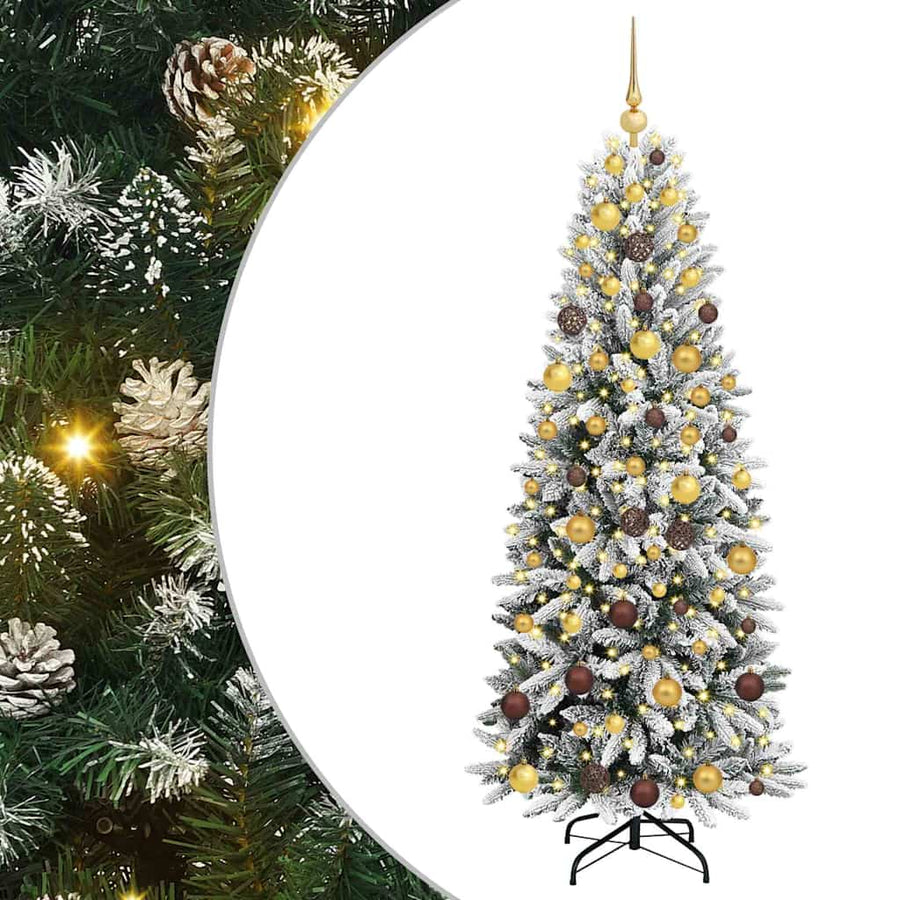 Kunstkerstboom Wit 180 cm PVC en Plastic en Staal en PE