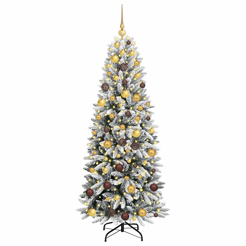 Kunstkerstboom Wit 180 cm PVC en Plastic en Staal en PE