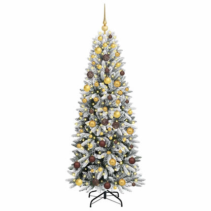 Kunstkerstboom Wit 180 cm PVC en Plastic en Staal en PE