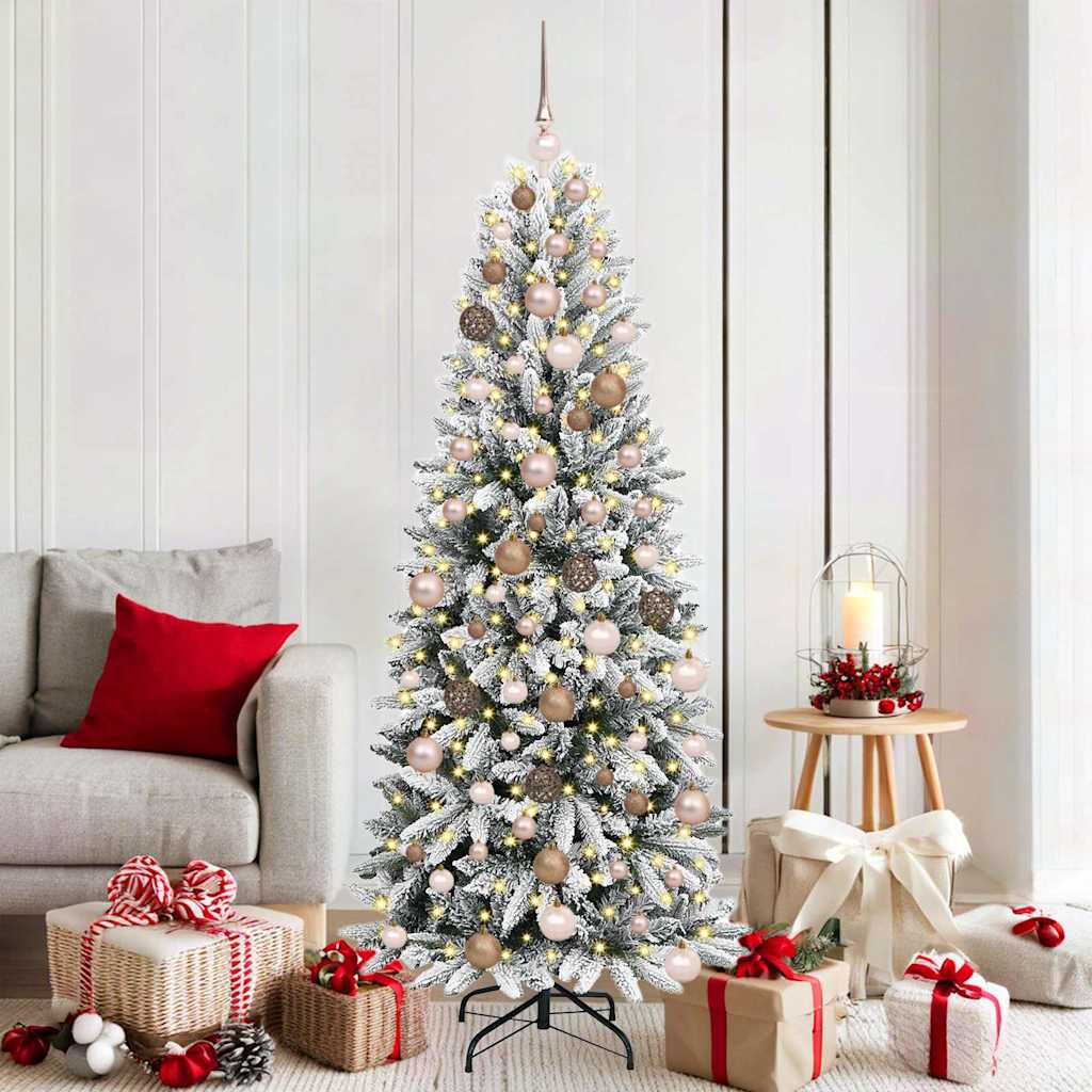 Kunstkerstboom Wit 180 cm PVC en Plastic en Staal en PE