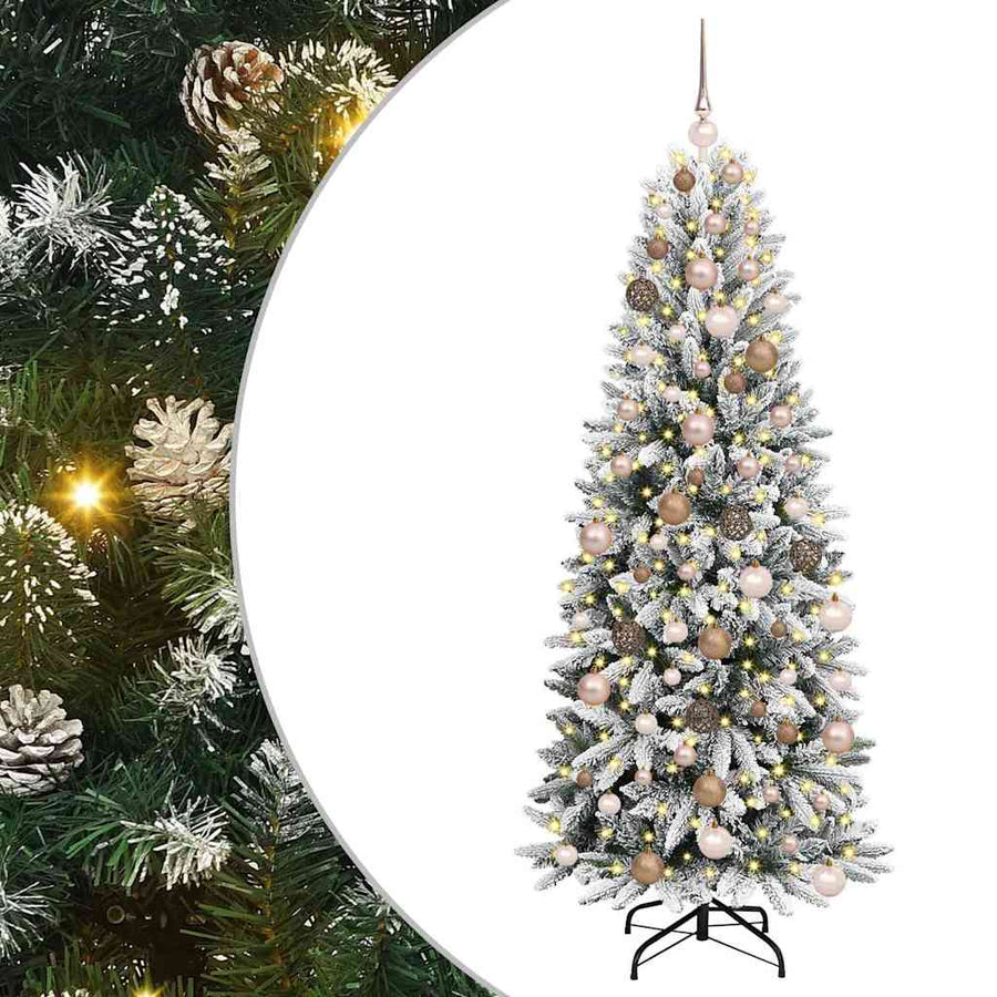 Kunstkerstboom Wit 180 cm PVC en Plastic en Staal en PE