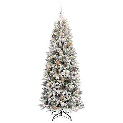 Kunstkerstboom Wit 180 cm PVC en Plastic en Staal en PE