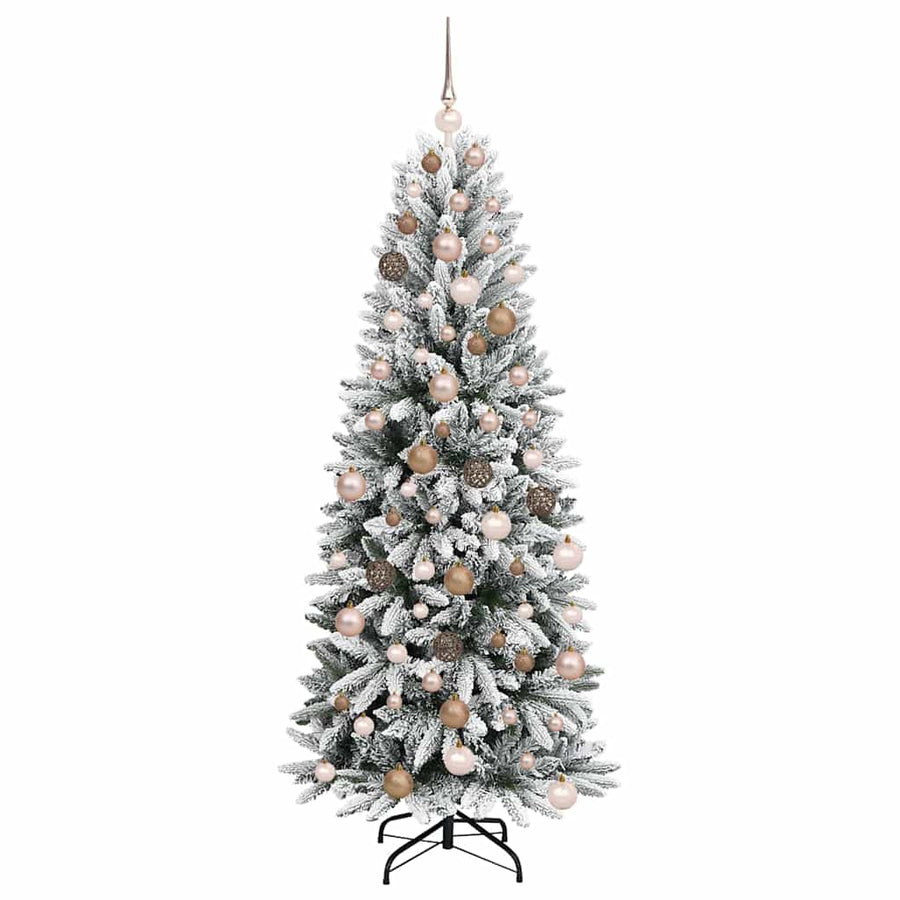 Kunstkerstboom Wit 180 cm PVC en Plastic en Staal en PE