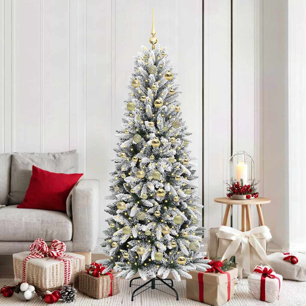Kunstkerstboom Wit 180 cm PVC en Plastic en Staal en PE