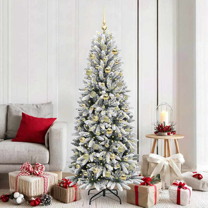 Kunstkerstboom Wit 180 cm PVC en Plastic en Staal en PE