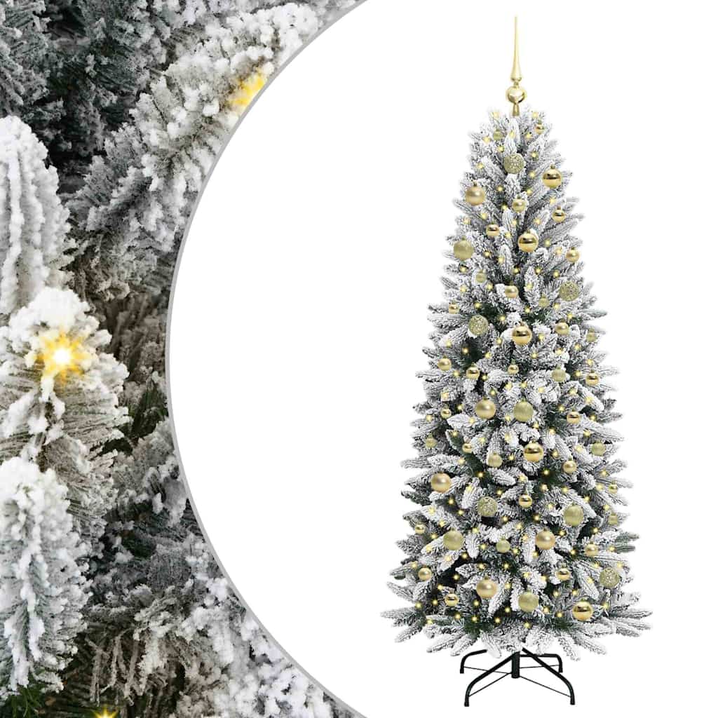 Kunstkerstboom Wit 180 cm PVC en Plastic en Staal en PE
