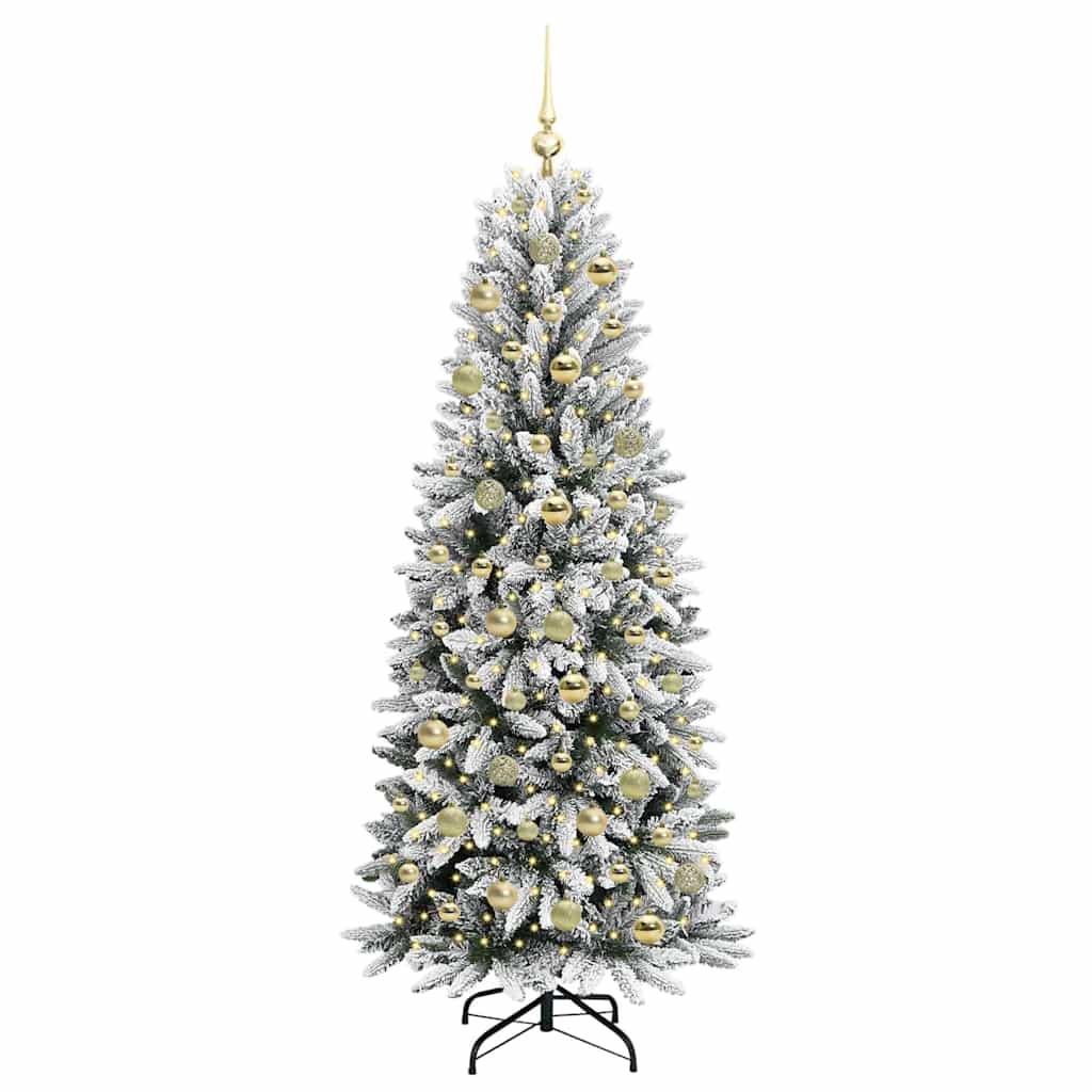 Kunstkerstboom Wit 180 cm PVC en Plastic en Staal en PE