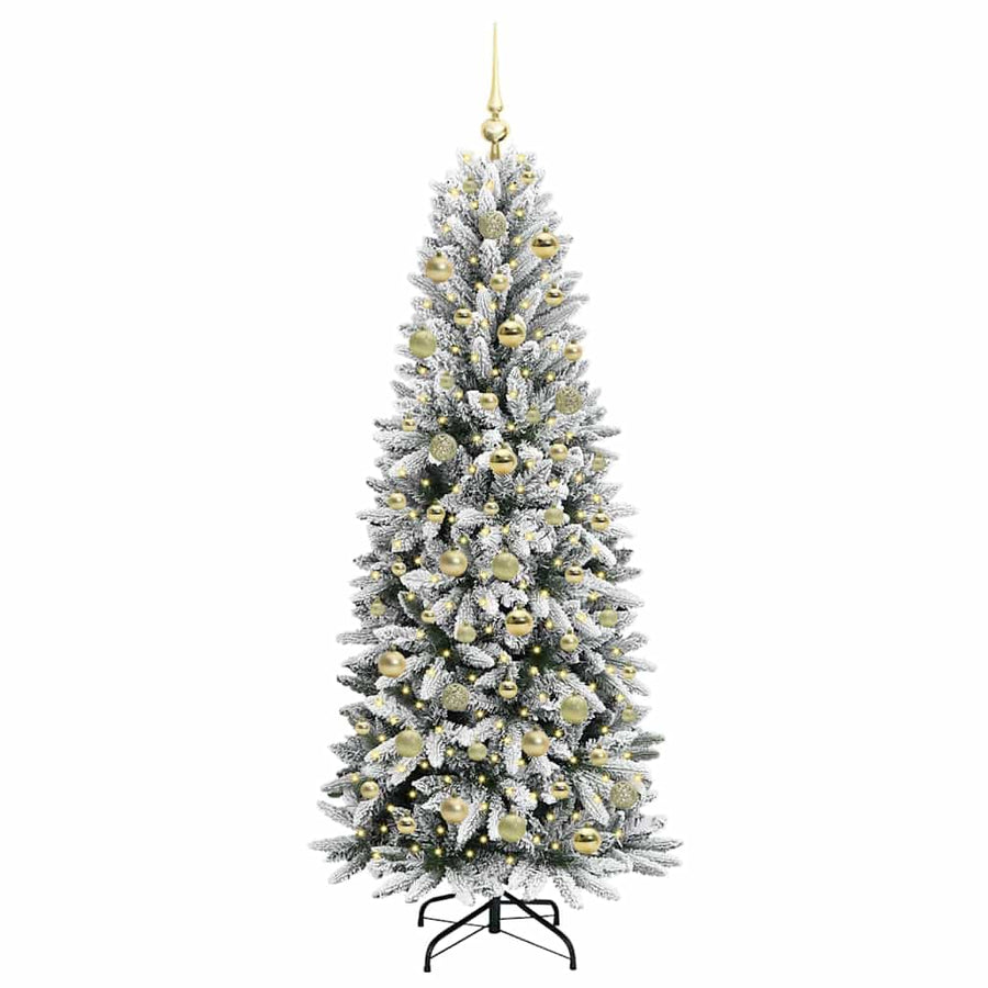 Kunstkerstboom Wit 180 cm PVC en Plastic en Staal en PE