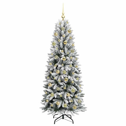 Kunstkerstboom Wit 180 cm PVC en Plastic en Staal en PE