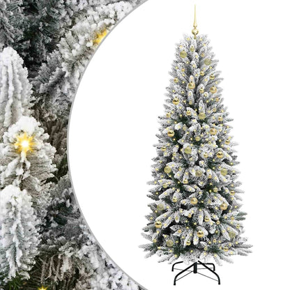 Kunstkerstboom Wit 210 cm PVC en Plastic en Staal en PE