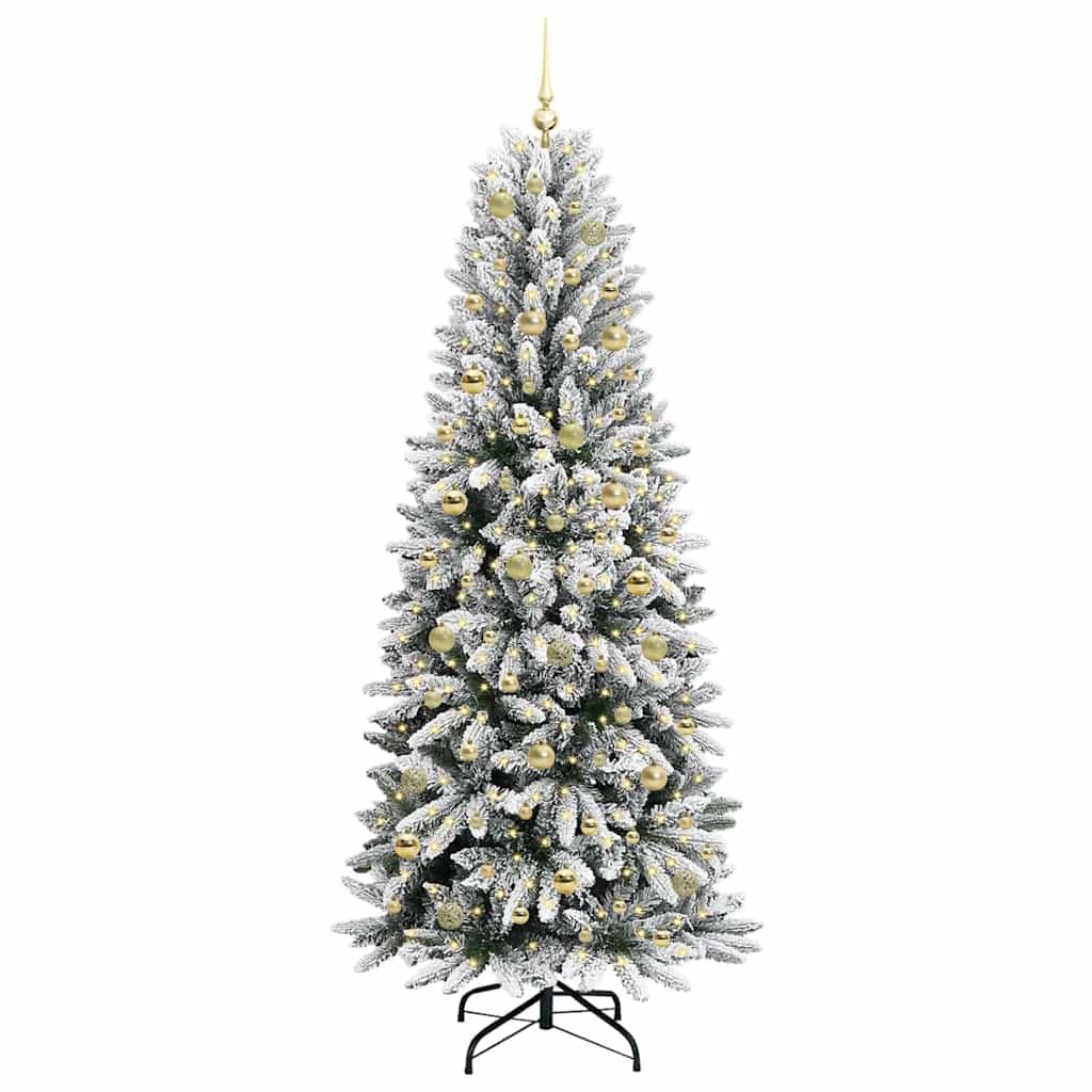 Kunstkerstboom Wit 210 cm PVC en Plastic en Staal en PE