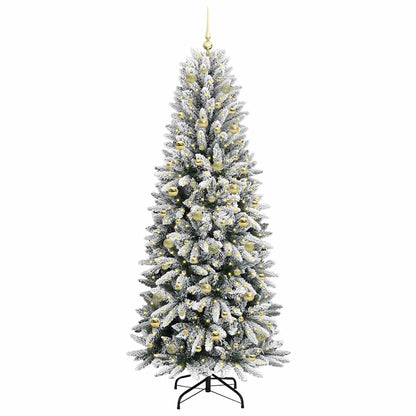 Kunstkerstboom Wit 210 cm PVC en Plastic en Staal en PE