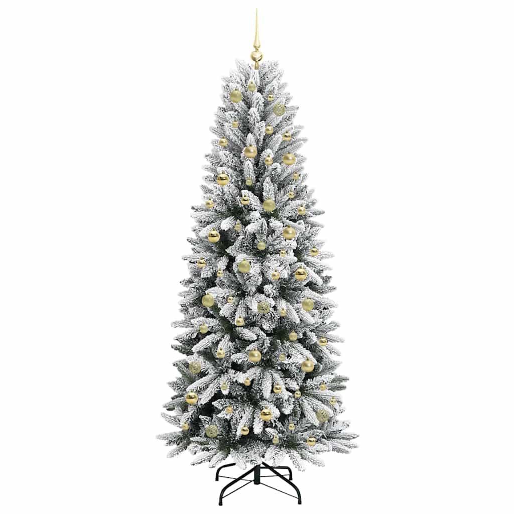 Kunstkerstboom Wit 210 cm PVC en Plastic en Staal en PE