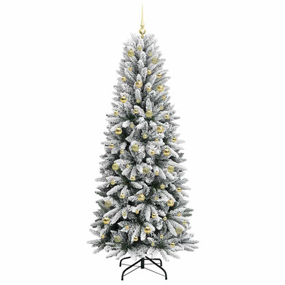 Kunstkerstboom Wit 210 cm PVC en Plastic en Staal en PE