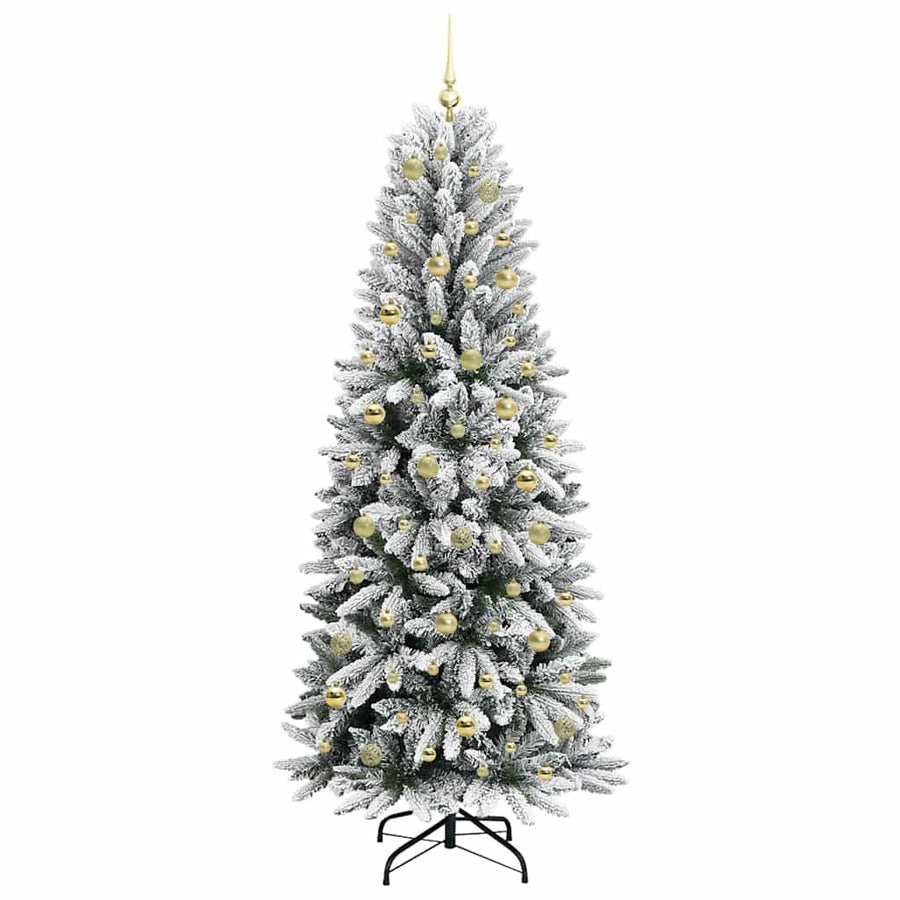 Kunstkerstboom Wit 210 cm PVC en Plastic en Staal en PE