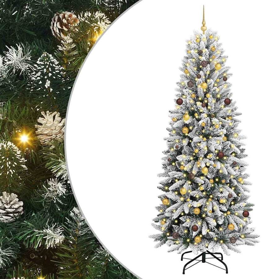 Kunstkerstboom Wit 240 cm PVC en Plastic en Staal en PE
