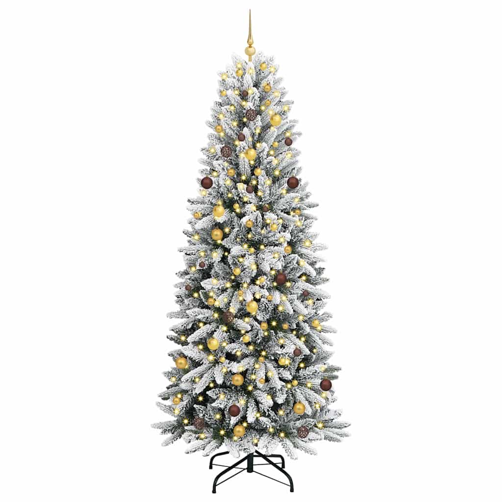Kunstkerstboom Wit 240 cm PVC en Plastic en Staal en PE