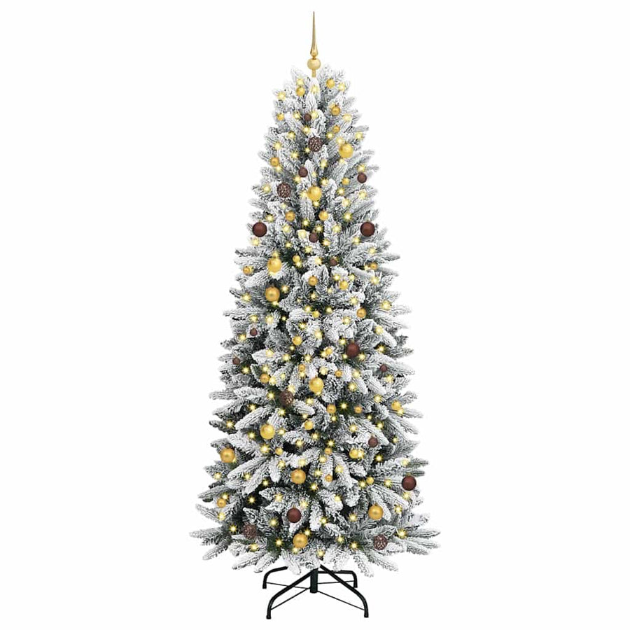 Kunstkerstboom Wit 240 cm PVC en Plastic en Staal en PE