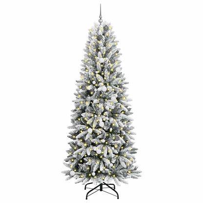 Kunstkerstboom met decoratieve touwlichten Wit 240 cm PVC