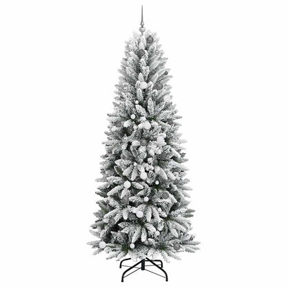 Kunstkerstboom met decoratieve touwlichten Wit 240 cm PVC