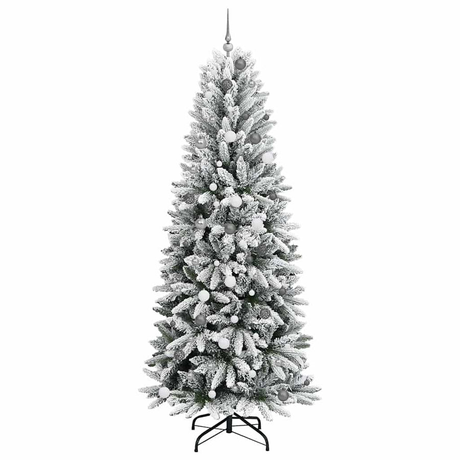 Kunstkerstboom met decoratieve touwlichten Wit 240 cm PVC