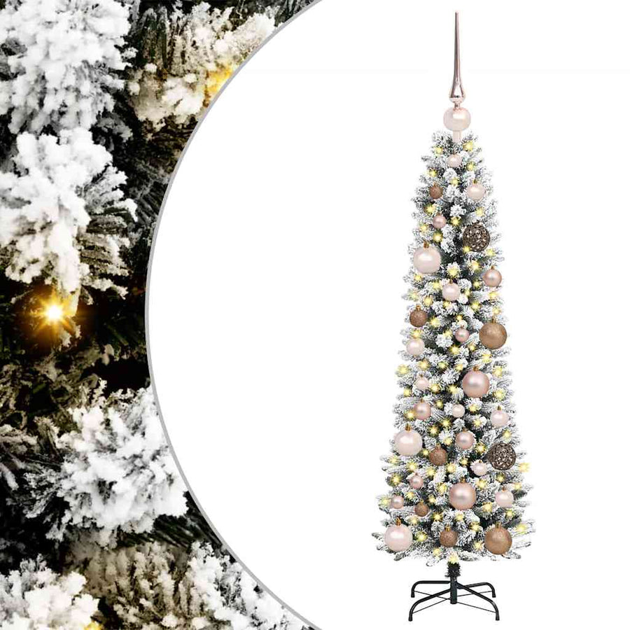 Kunstkerstboom met 150 LED Wit 120 cm PVC en Metaal en Plastic