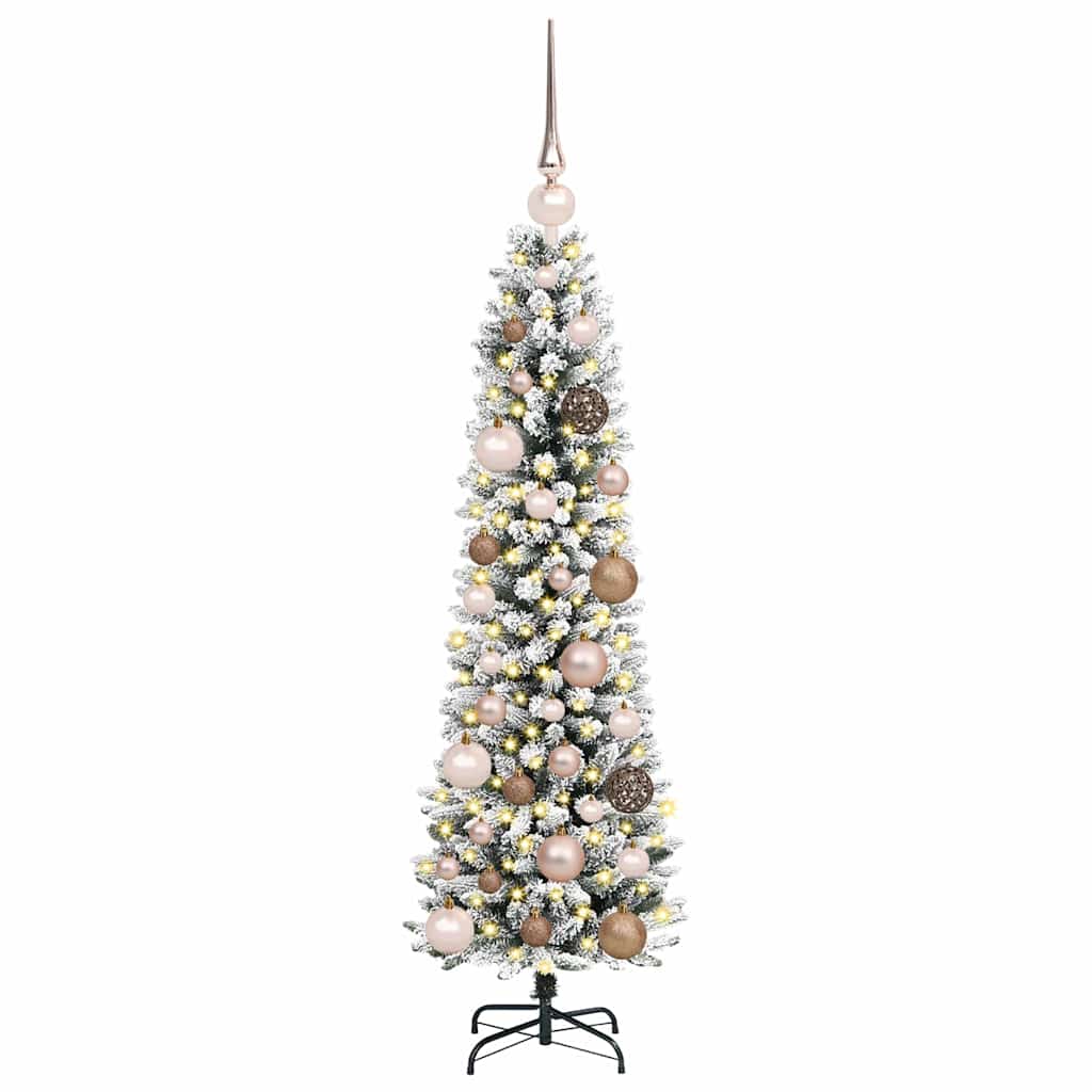 Kunstkerstboom met 150 LED Wit 120 cm PVC en Metaal en Plastic