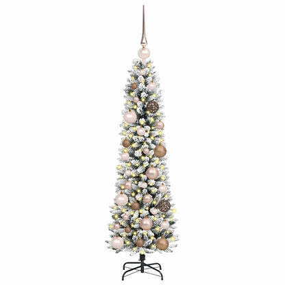 Kunstkerstboom met 150 LED Wit 120 cm PVC en Metaal en Plastic