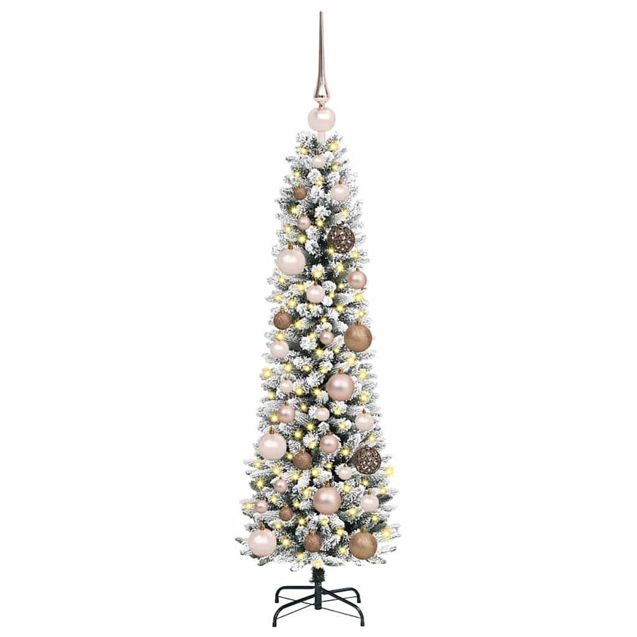 Kunstkerstboom met 150 LED Wit 120 cm PVC en Metaal en Plastic
